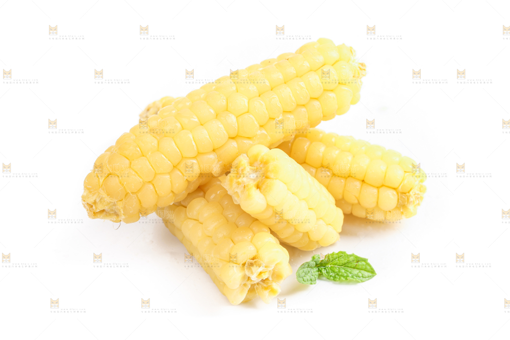 白底上的手指糯玉米