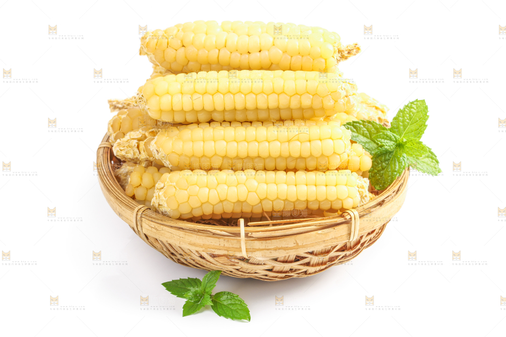 白底上的手指糯玉米
