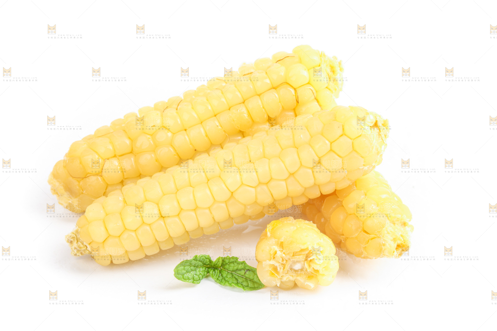 白底上的手指糯玉米