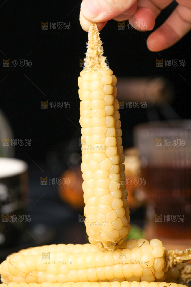深底上的拇指小玉米