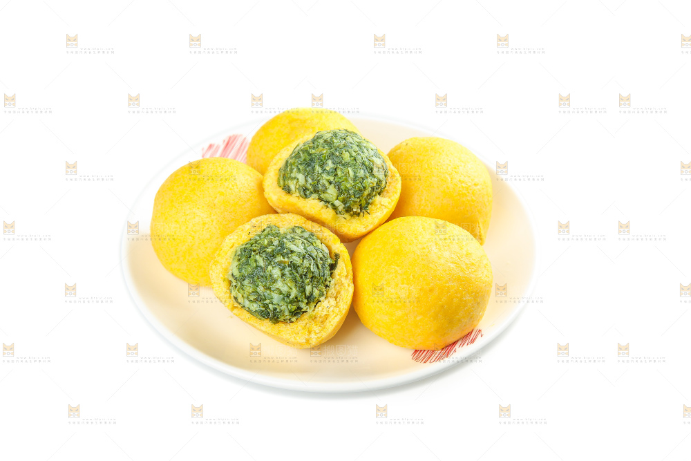 白底上的荠菜团子