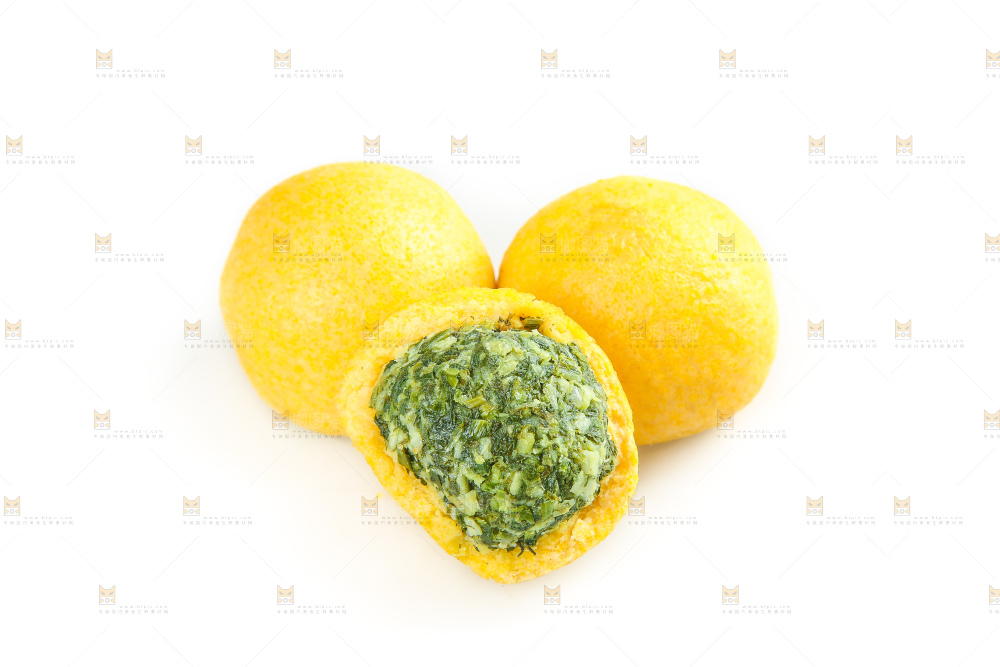 白底上的荠菜团子