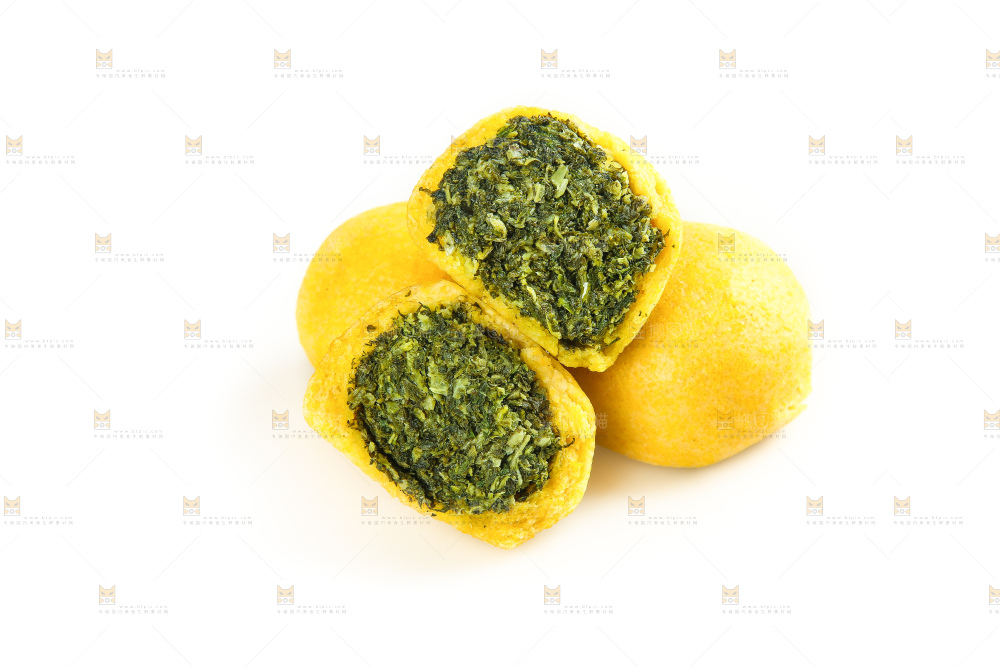 白底上的荠菜团子