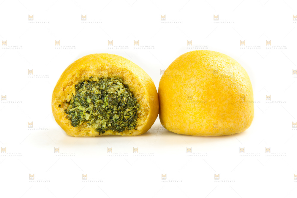 白底上的荠菜团子