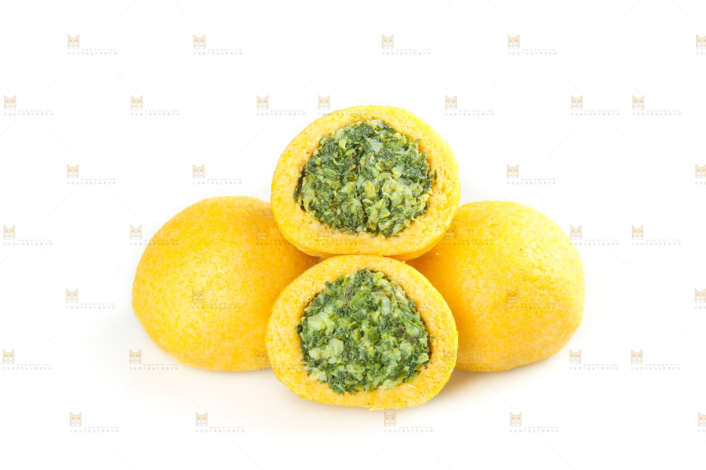 白底上的荠菜团子