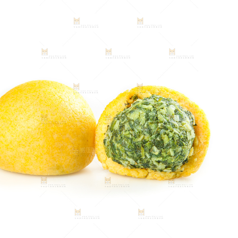 白底上的荠菜团子