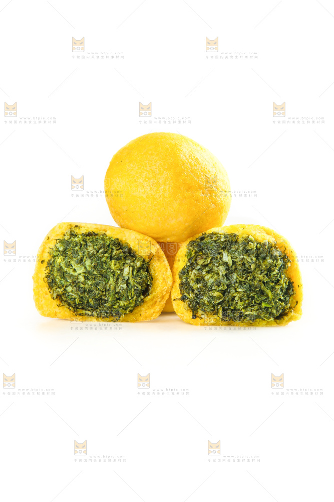 白底上的荠菜团子