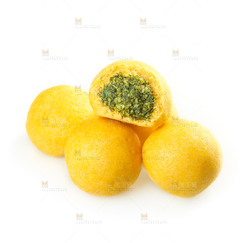 白底上的荠菜团子