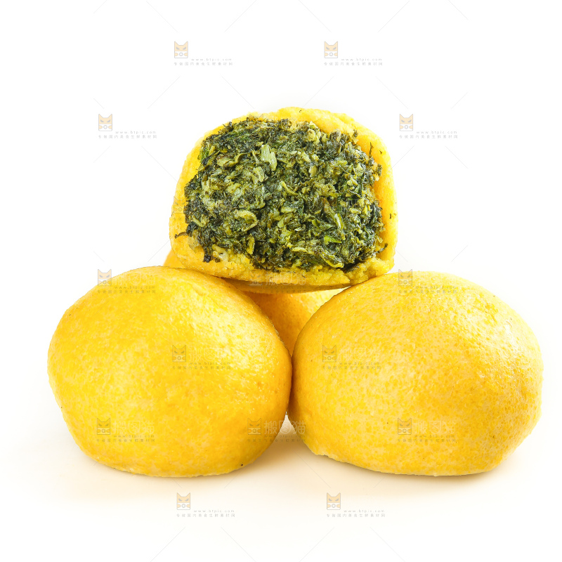 白底上的荠菜团子