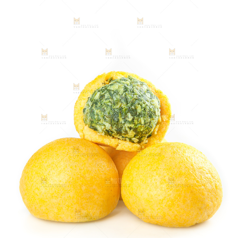 白底上的荠菜团子