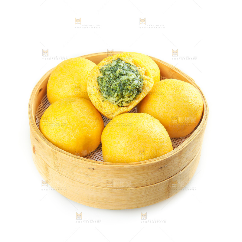 白底上的荠菜团子