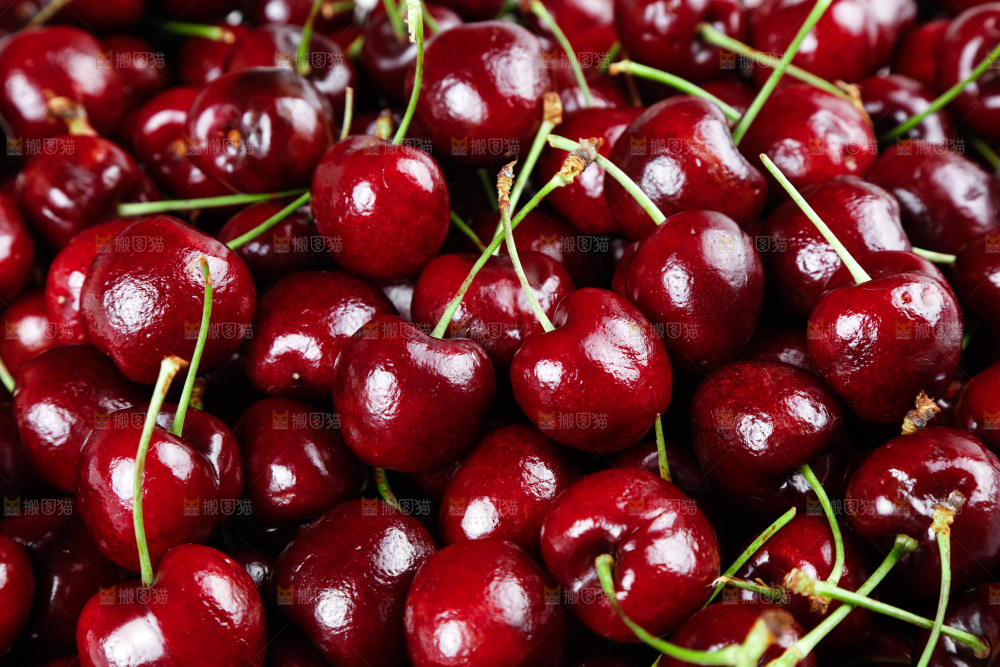 白底上的车厘子