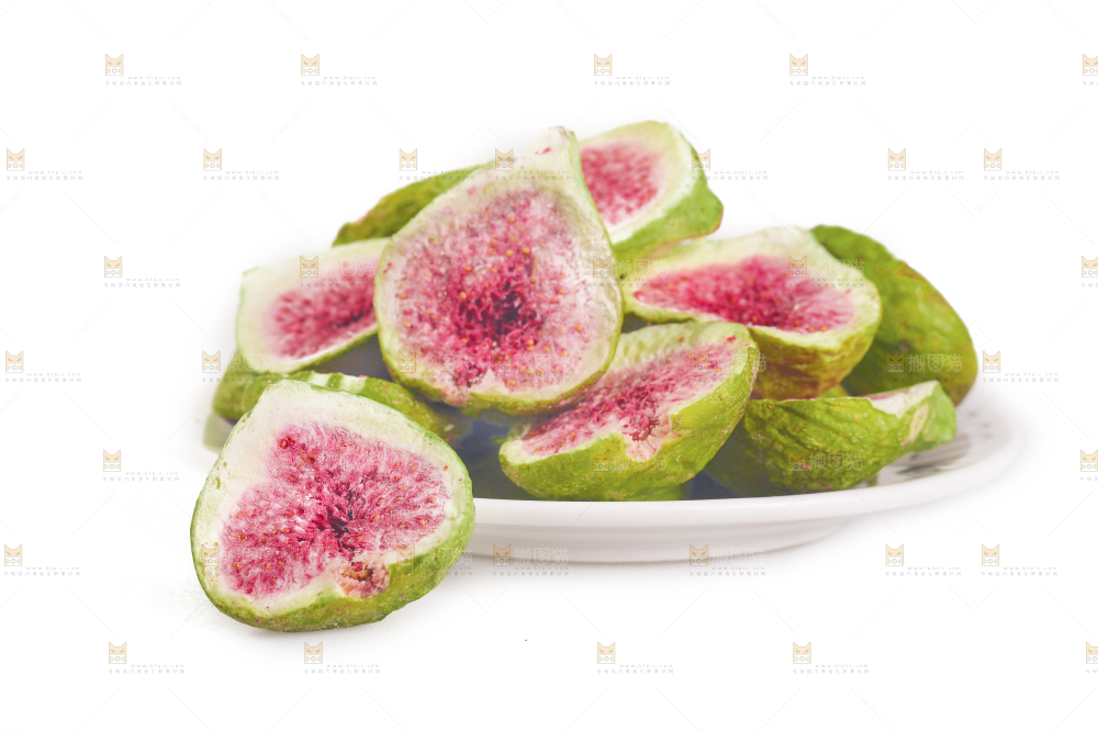 白底上的无花果冻干