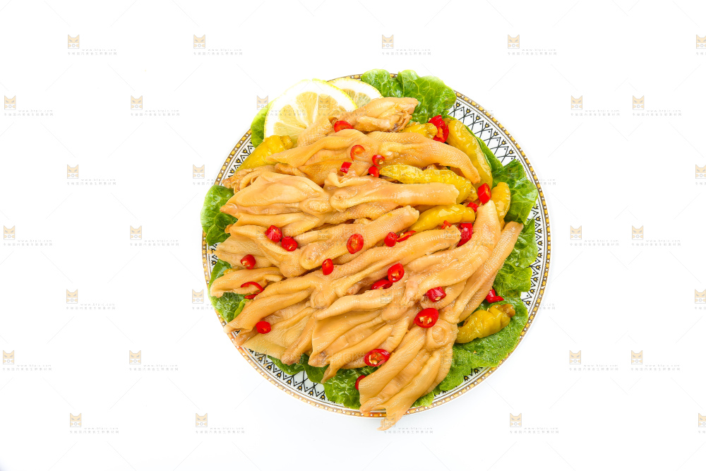白底上的无骨鸭掌