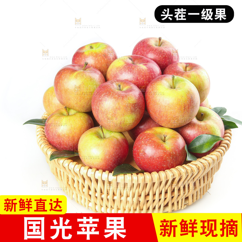 白底上的国光苹果