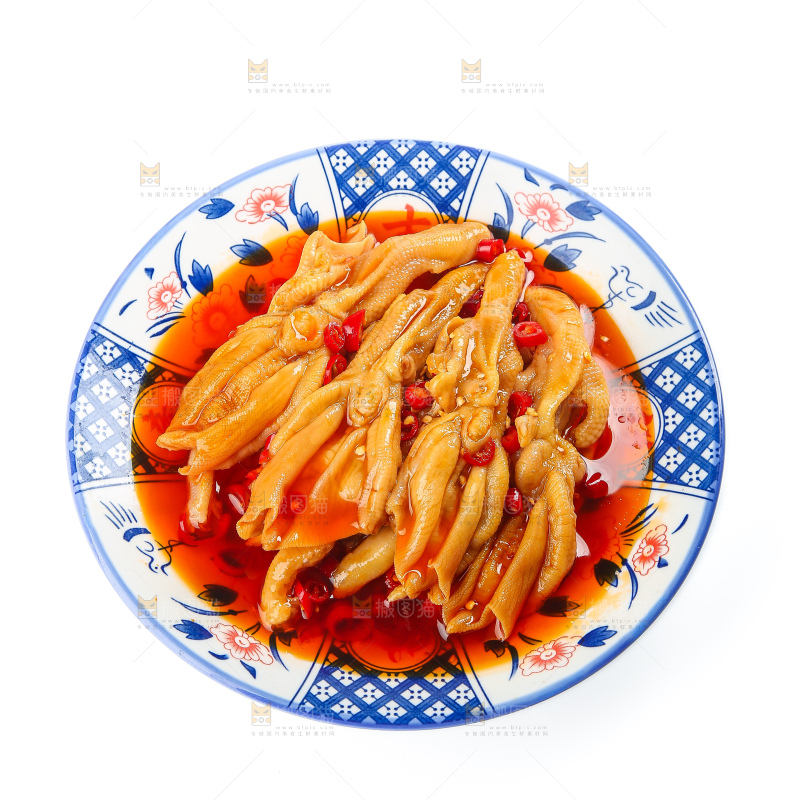 白底上的无骨鸭掌