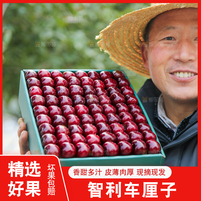 手里拿着智利车厘子