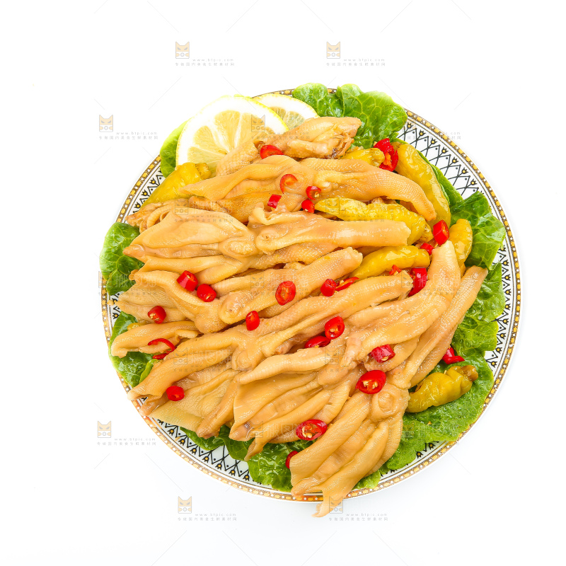 白底上的无骨鸭掌