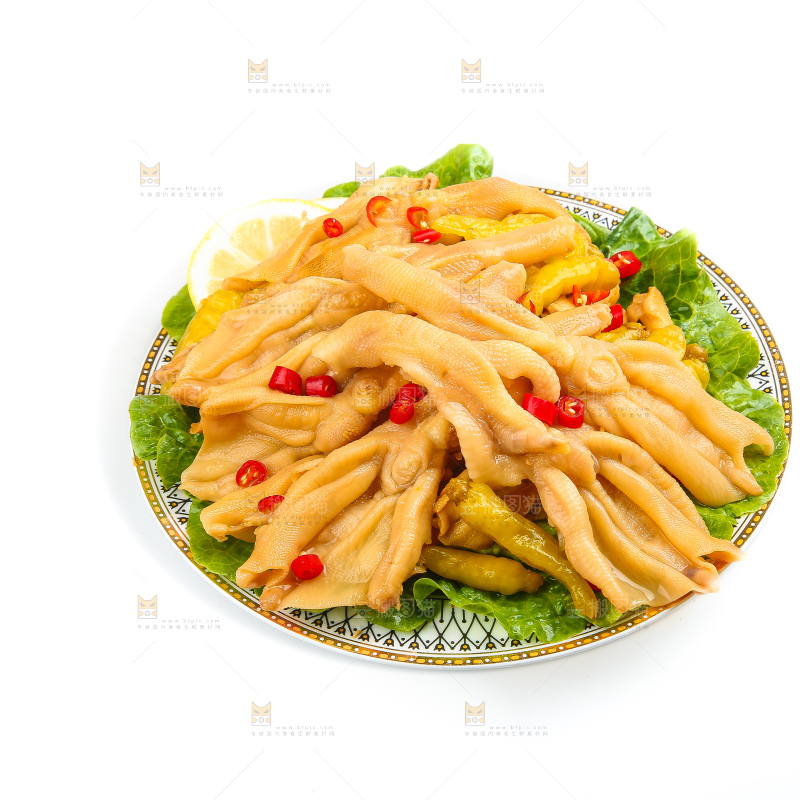 白底上的无骨鸭掌