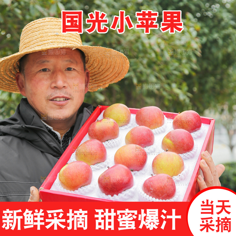 手里拿着国光苹果
