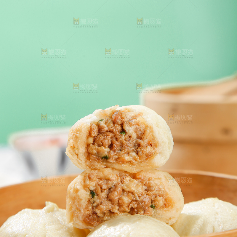 浅底上的发面小笼包