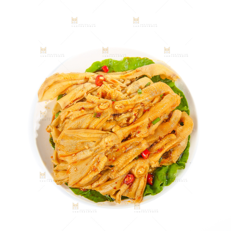 白底上的无骨鸭掌