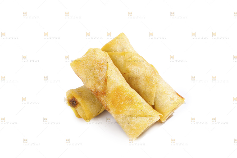 白底上的豆沙春卷