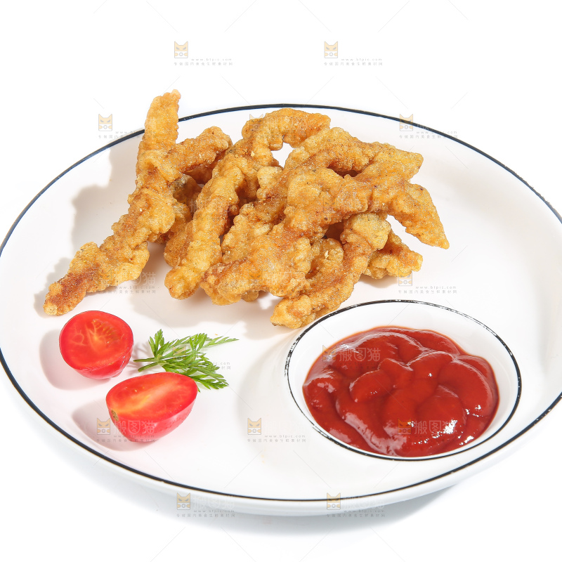 白底上的小酥肉
