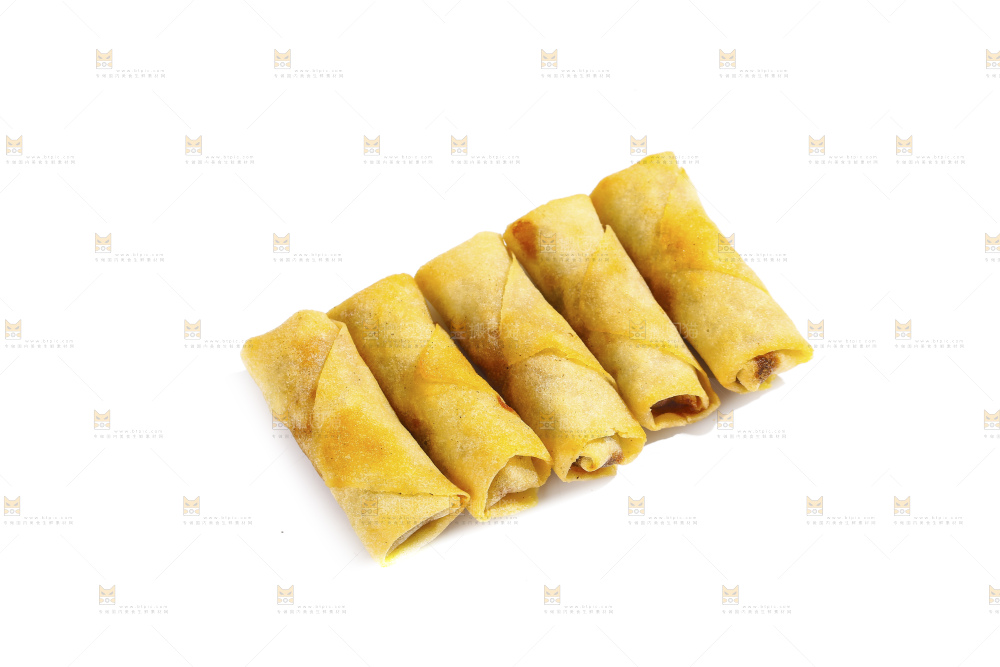 白底上的豆沙春卷