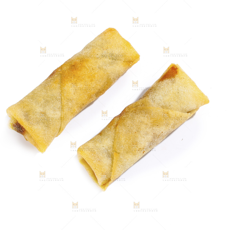 白底上的豆沙春卷