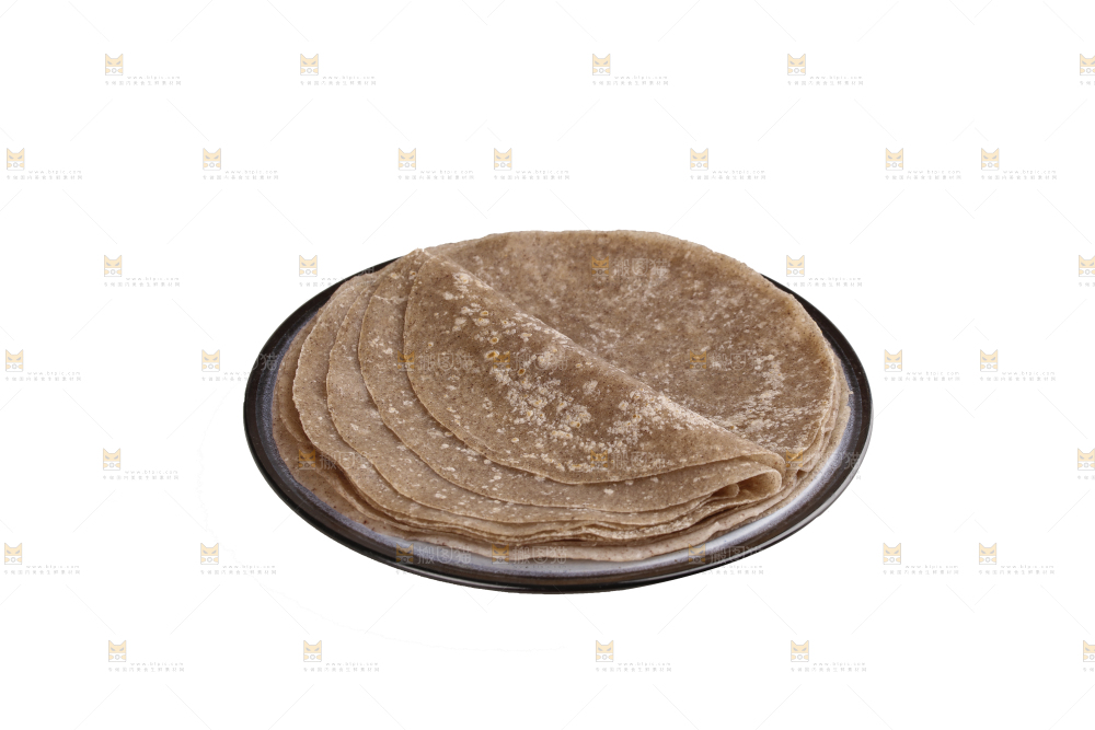 白底上的黑全麦卷饼