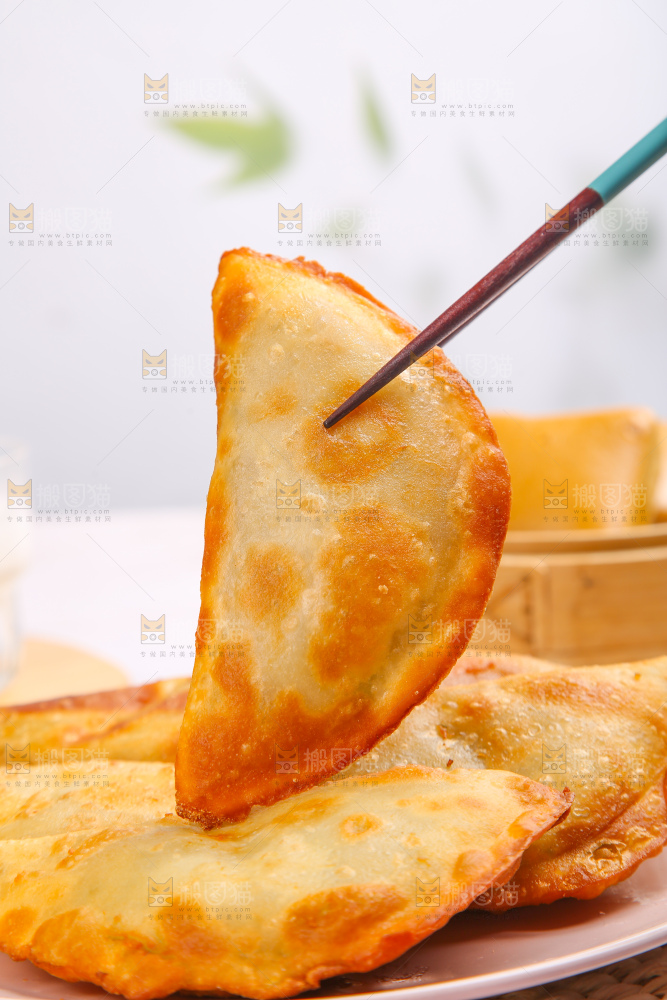 浅底上的脆皮菜饺