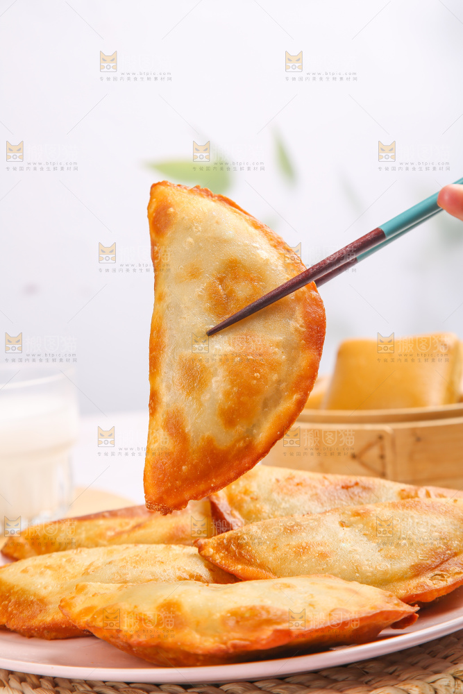 浅底上的脆皮菜饺