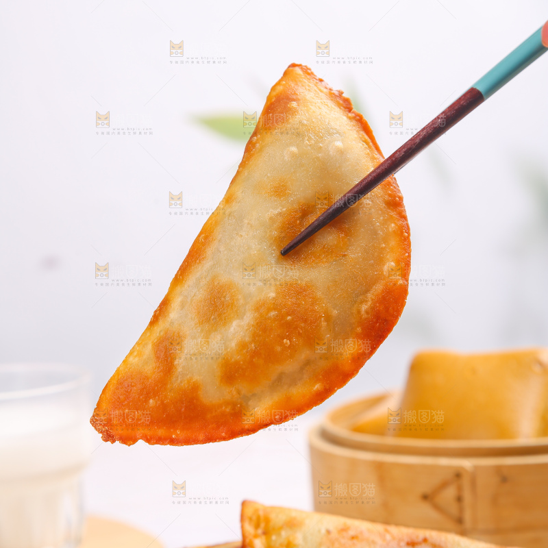 浅底上的脆皮菜饺