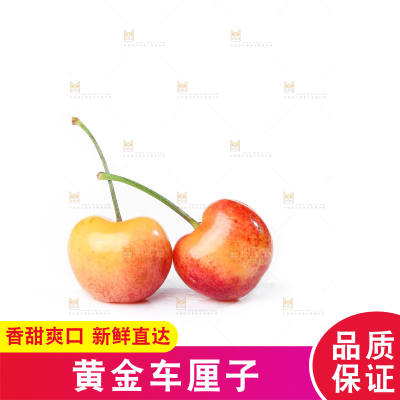 白底上的黄金车厘子