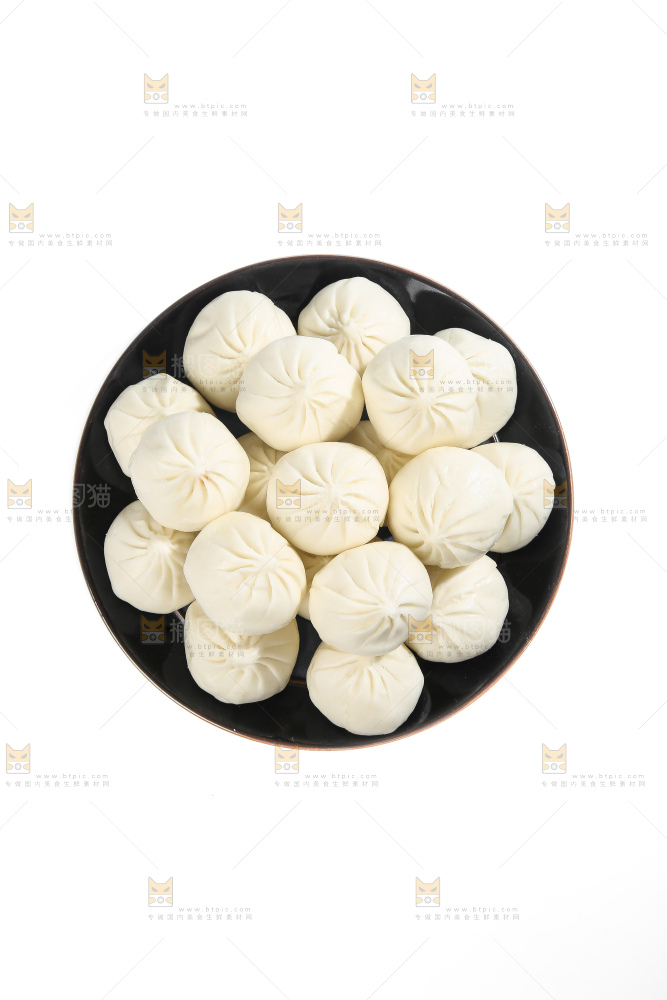 白底上的杭州小笼包
