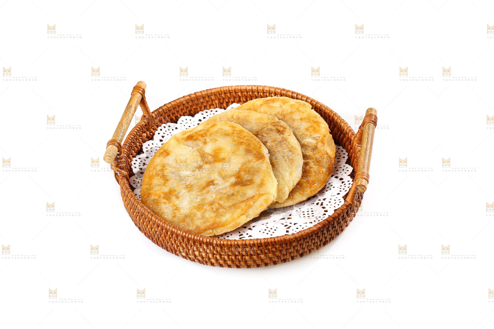 白底上的牛肉馅饼
