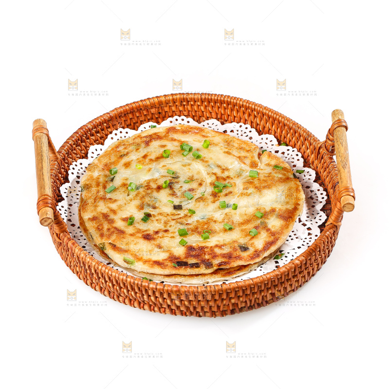 白底上的葱油饼