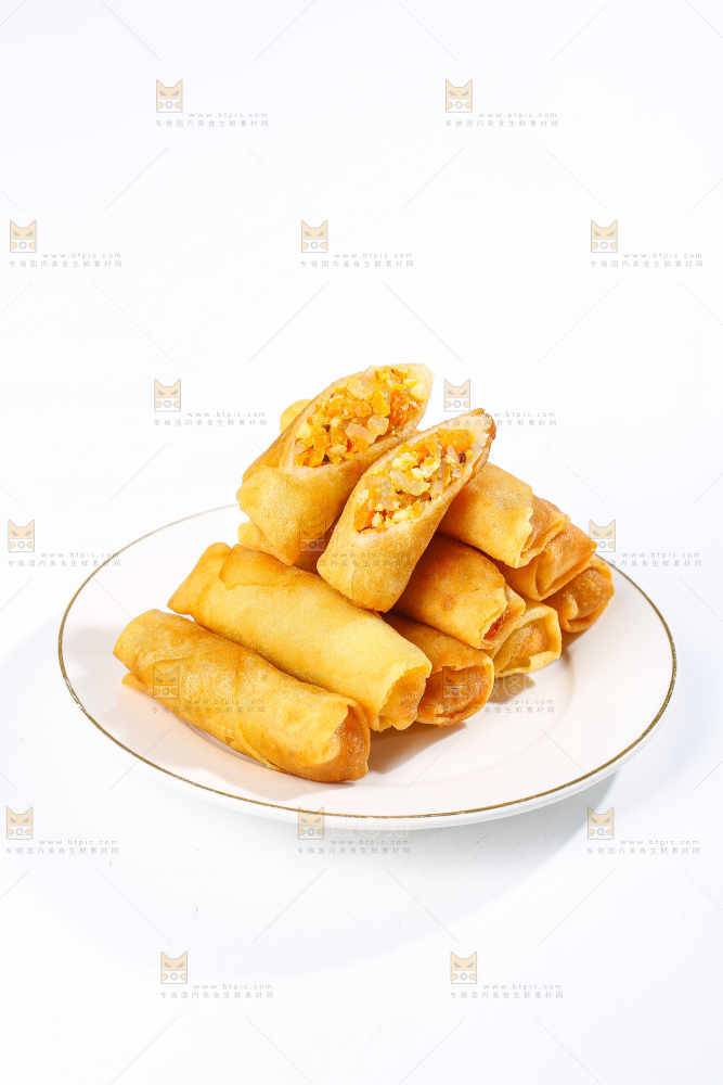 白底上的素春卷