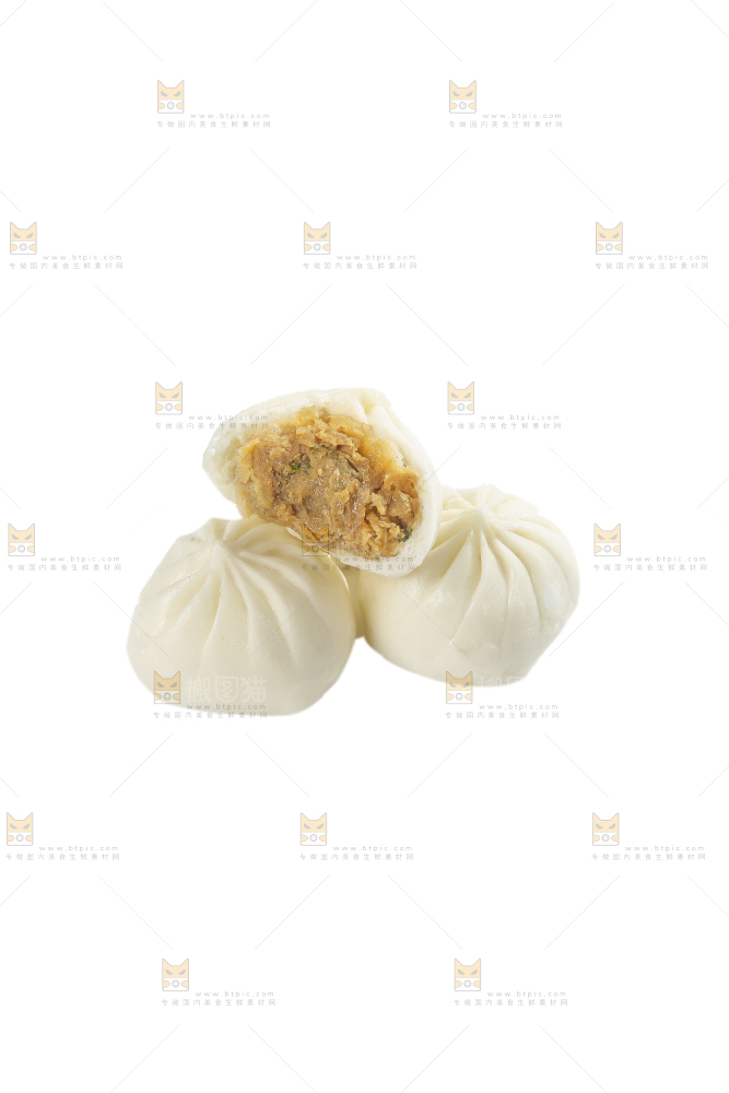 白底上的杭州小笼包