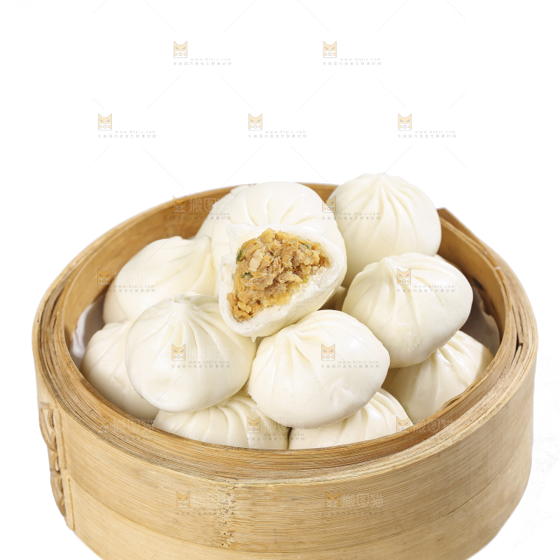 白底上的杭州小笼包