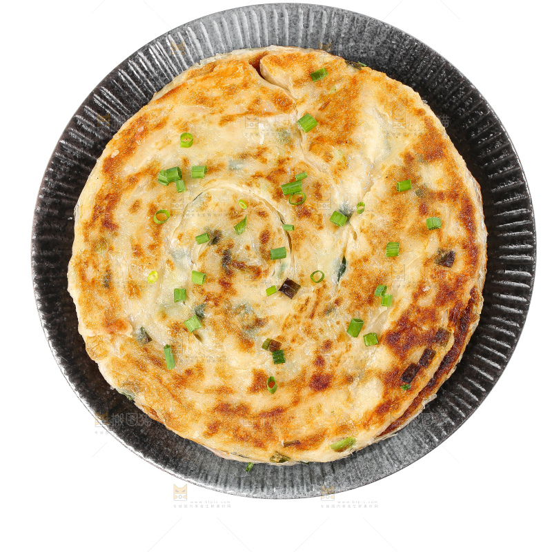 白底上的葱油饼