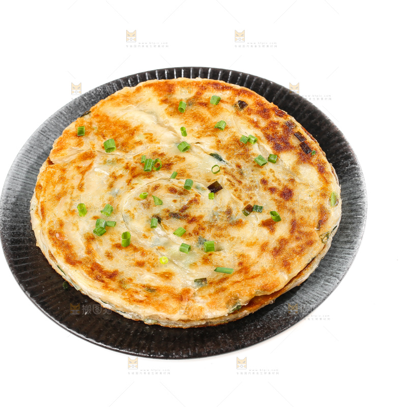 白底上的葱油饼
