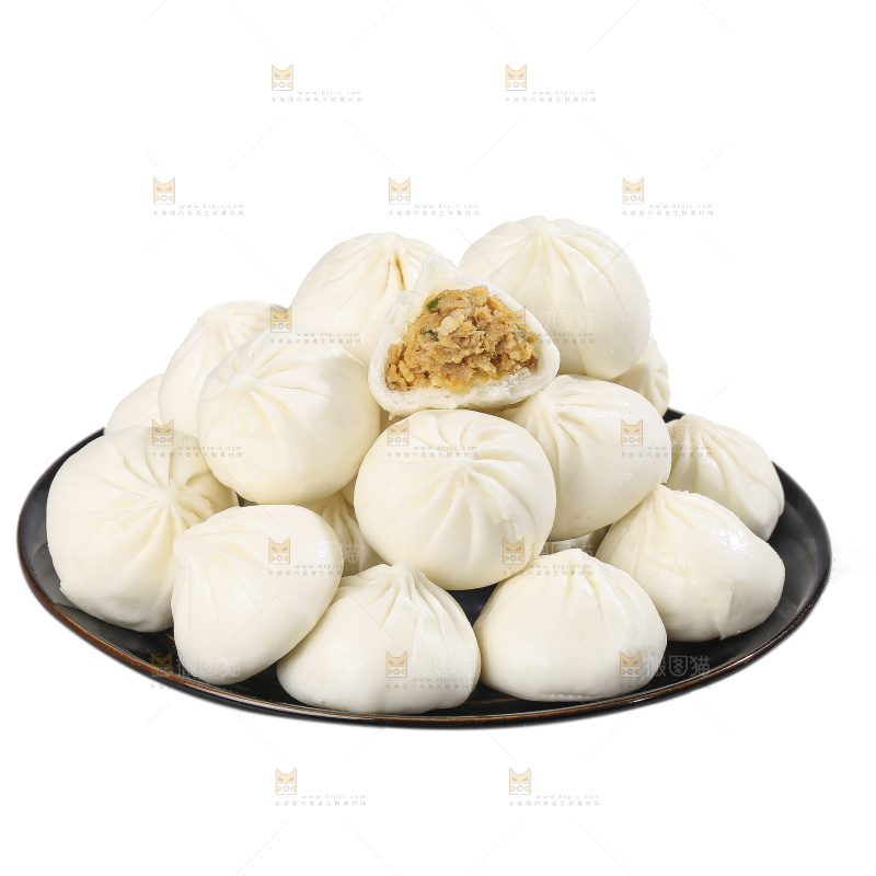 白底上的杭州小笼包