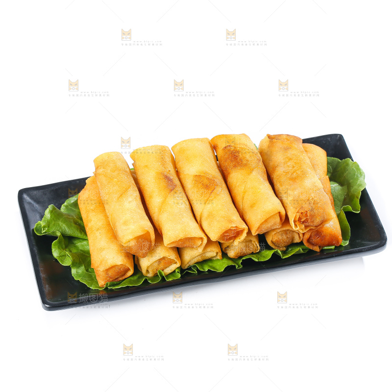 白底上的素春卷