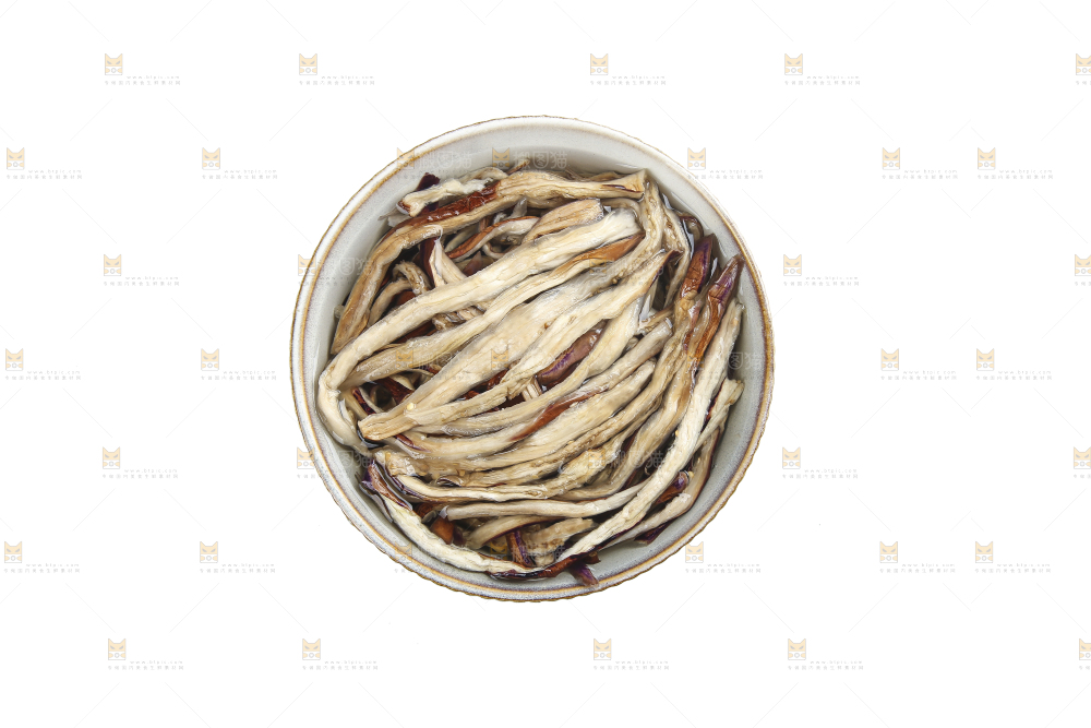 白底上的茄子干