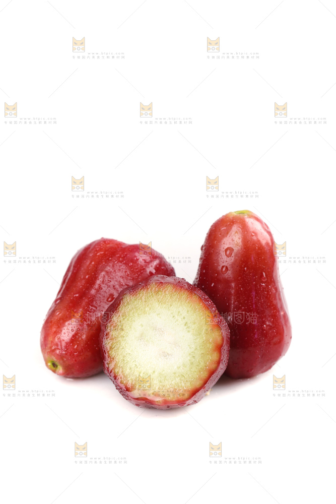 白底上的黑金刚莲雾