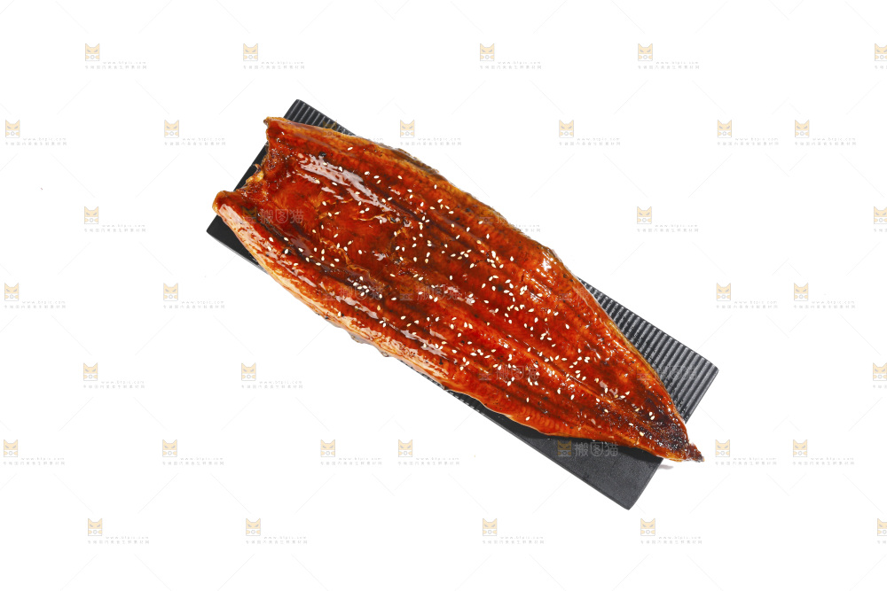 白底上的照烧鳗鱼