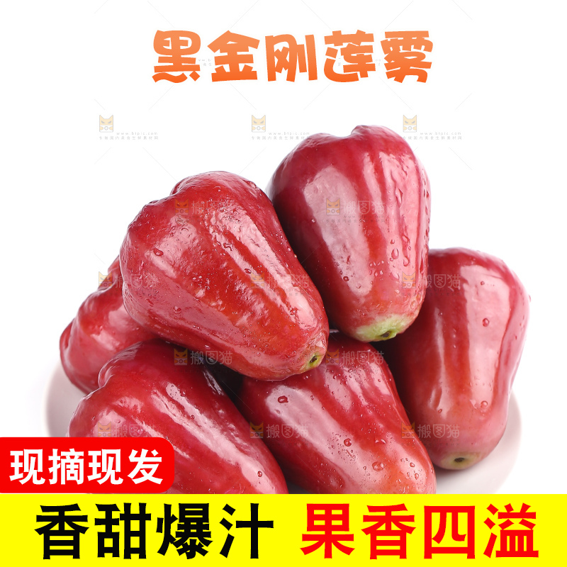 白底上的黑金刚莲雾