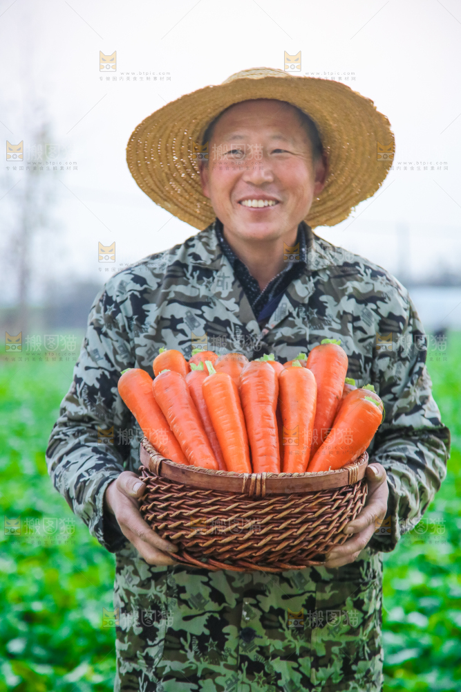 手里拿着胡萝卜